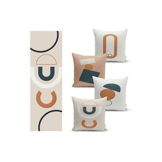 Set 4 fețe de pernă și napron din amestec de bumbac Minimalist Home World