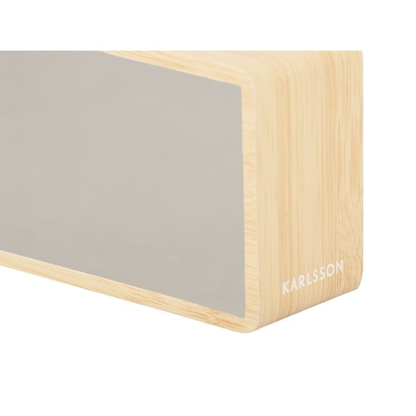 Ceas deșteptător cu LED cu aspect de lemn Karlsson Mirror, argintiu-image-3