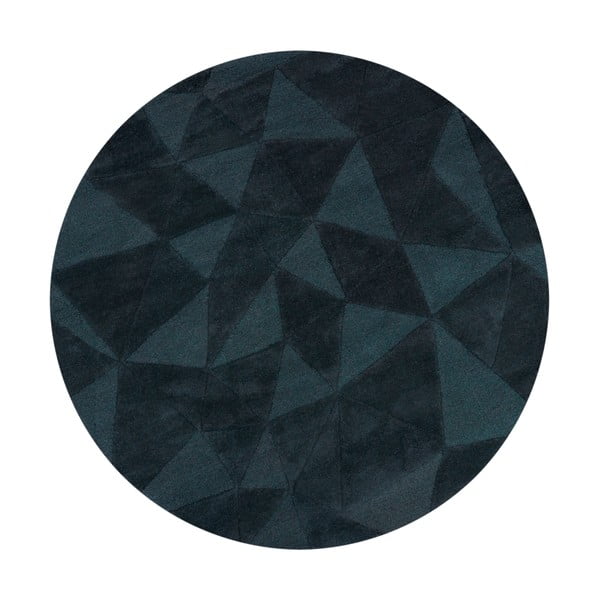 Covor albastru-verde țesut manual rotund din lână ø 160 cm Shard Teal – Flair Rugs