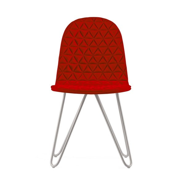 Scaun cu picioare metalice Iker Mannequin X Triangle, roșu