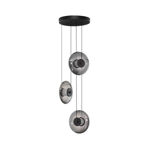 Lustră negru-mat LED cu intensitate reglabilă din sticlă ø 35 cm Ballet – Nova Luce