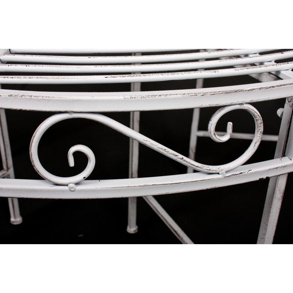 Bancă de grădină albă din metal Varda – Garden Pleasure-image-3