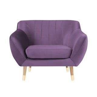 Fotoliu cu tapițerie din catifea Mazzini Sofas Benito, violet
