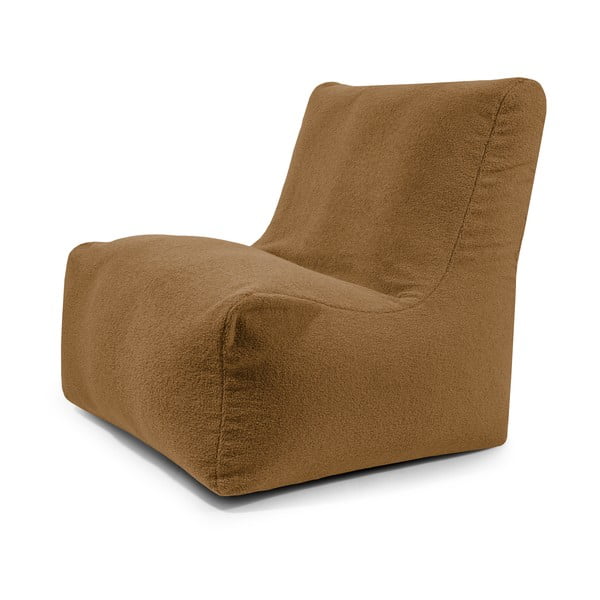 Fotoliu bean bag maro cu tapițerie din țesătură bouclé Seat 100 Lounge – SLOWDOWN