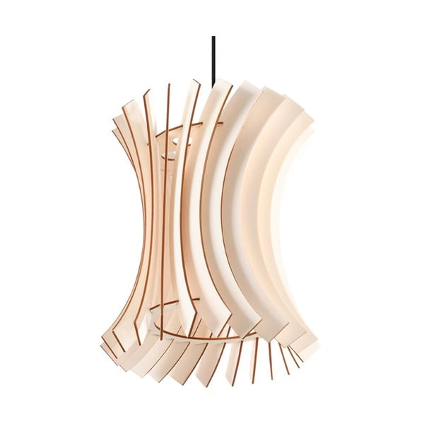 Lustră în culoare naturală cu abajur din lemn ø 30 cm Menges – Nice Lamps