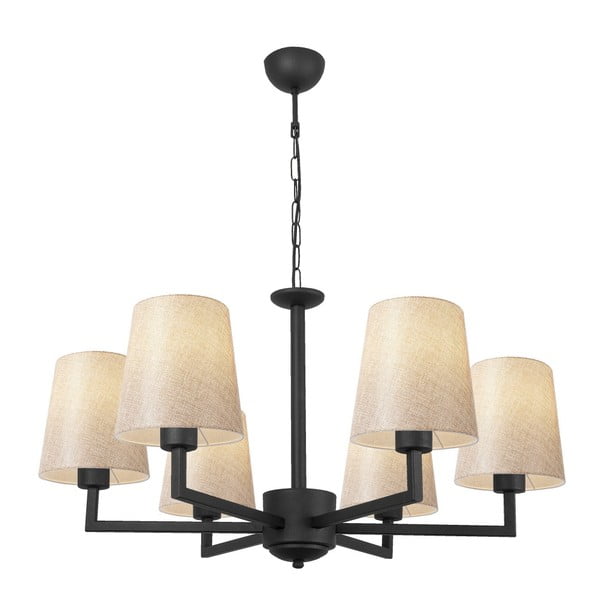 Lustră neagră cu abajur textil Profil – Opviq lights-image-1