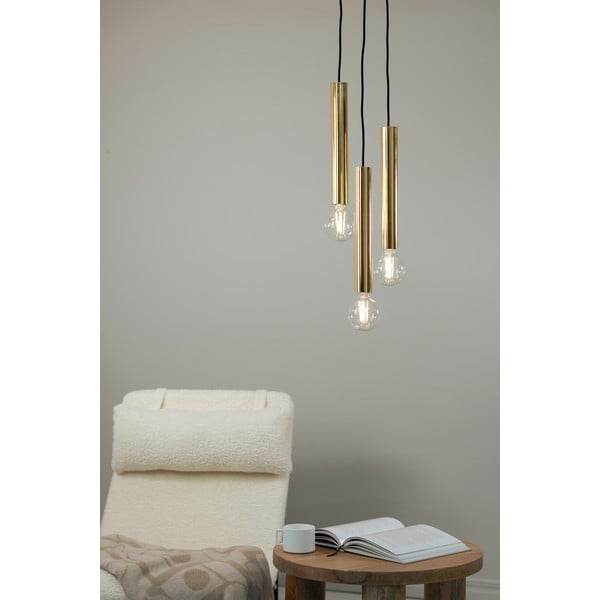 Lustră aurie cu abajur din metal 25x25 cm Sencillo - Markslöjd-image-1