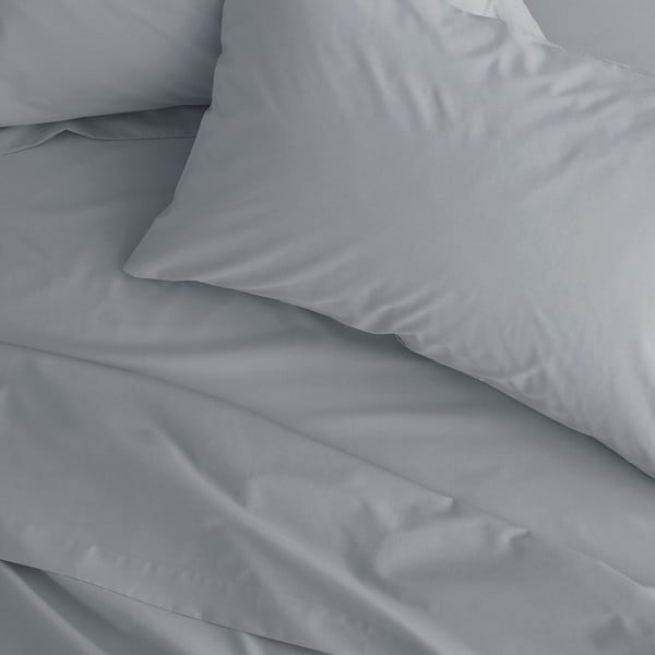 Cearceaf gri din bumbac percale 275x275 cm Easy Iron Percale – Catherine Lansfield-image-2