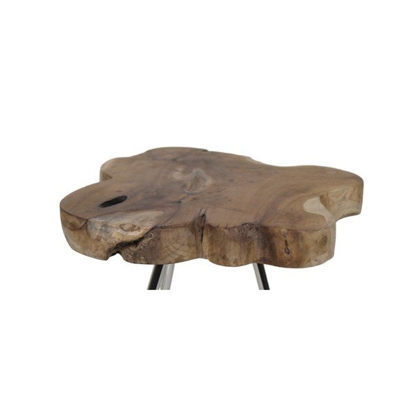 Măsuță auxiliară din lemn de tec HSM Collection Tribe, ⌀ 40 cm-image-1