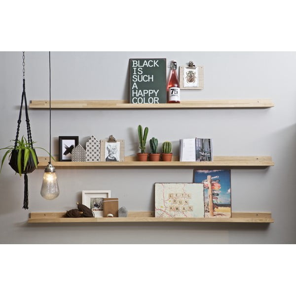 Raft în culoare naturală pentru fotografii din lemn masiv de stejar 170 cm Photoframe – vtwonen-image-1