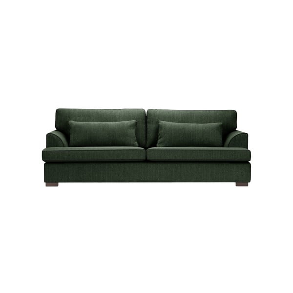 Canapea cu 3 locuri Rodier Ferrandine, verde închis cu tiv crem