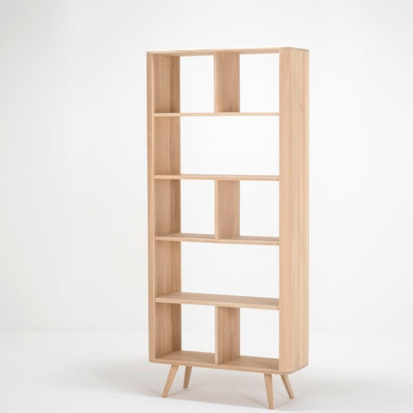 Bibliotecă din lemn de stejar Gazzda Ena, 90 x 35 x 200 cm-image-3