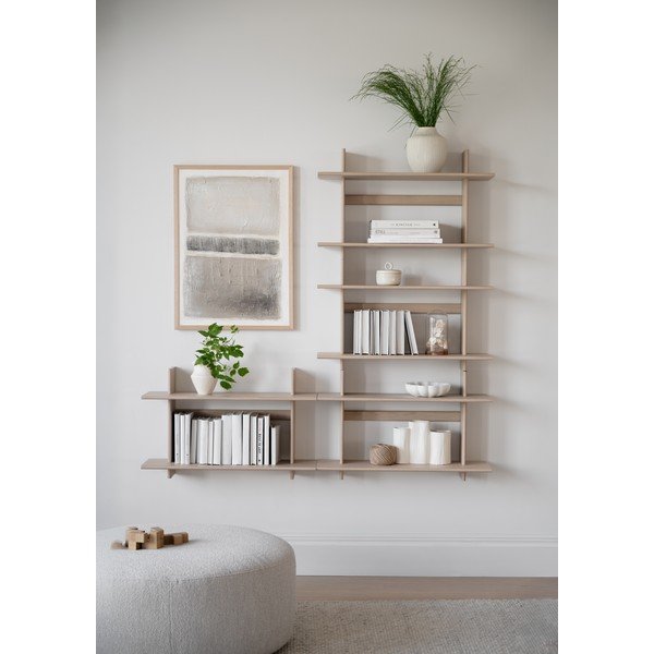 Raft în culoare naturală deschisă etajat cu aspect de lemn de stejar 75 cm Westlock – Rowico-image-3