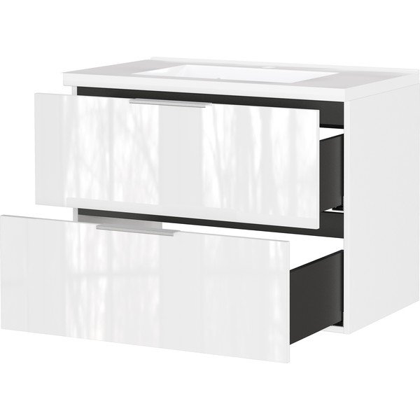 Dulap sub chiuvetă alb suspendat cu aspect lucios 81x61 cm Celano – Germania-image-3