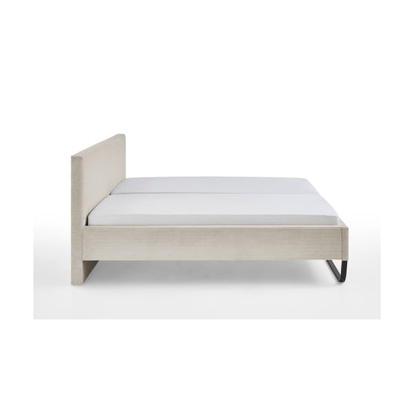 Pat matrimonial bej tapițat fără somieră 180x200 cm Swing – Meise Möbel-image-2