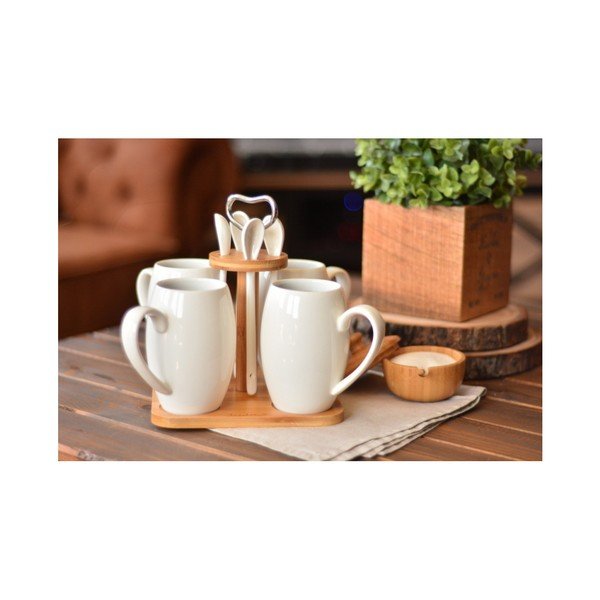 Set din porțelan și bambus pentru cafea Bambum Suedo-image-2