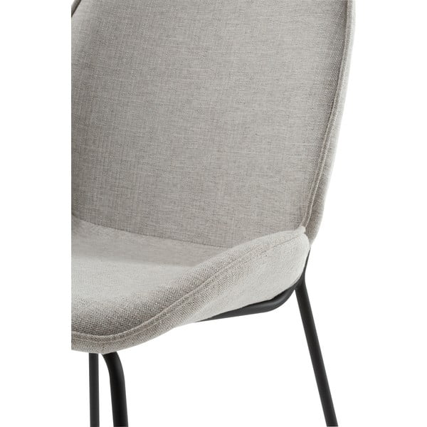 Scaun cu husă din catifea și picioare metalice Canett Hella, gri-image-3
