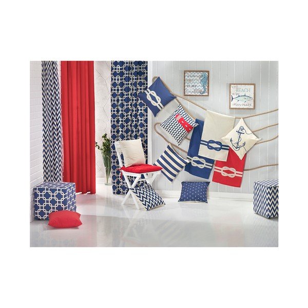 Față de pernă Mike & Co. NEW YORK Sail Stripes, 43 x 43 cm, albastru-image-1