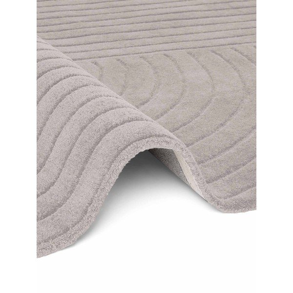 Covor gri deschis țesut manual rotund din lână ø 150 cm Arcura – Vikosa-image-4