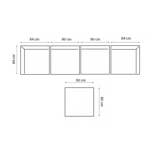 Set mobilier de grădină gri din lemn de tec pentru patru persoane Aruba - HSM collection-image-3