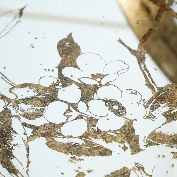 Tavă cu sticlă Ixia Gold Birds, auriu-image-1