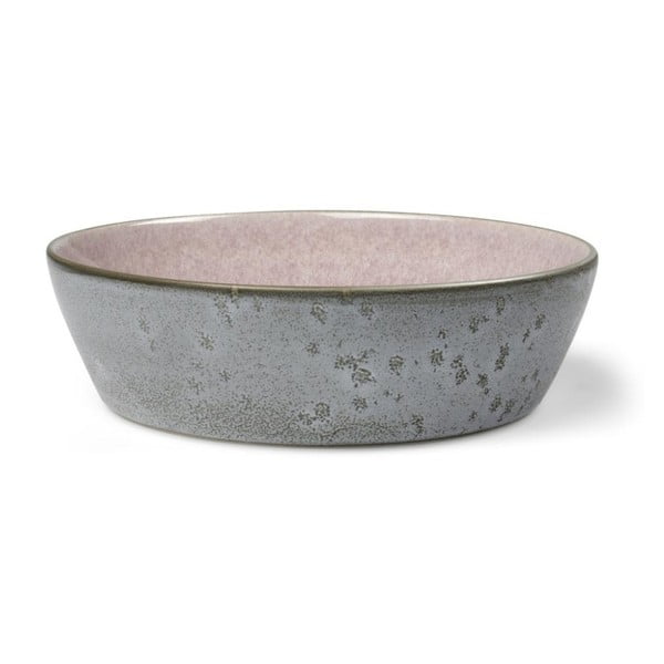 Bol de servire din ceramică și glazură interioară roz Bitz Mensa, diametru 18 cm, gri