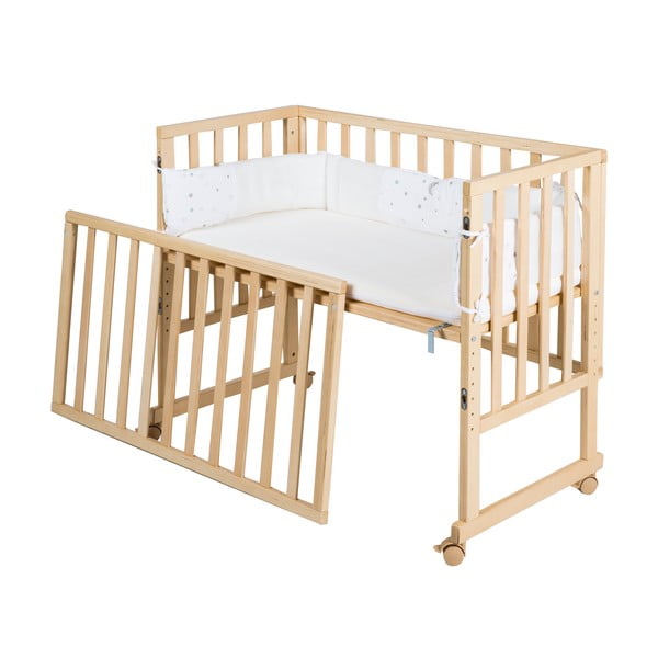 Pătuț în culoare naturală cu roți 90x45 cm Star Magic – Roba-image-4