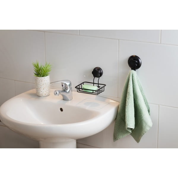 Savonieră autoadezivă de perete Compactor Bestlock Black. negru-image-1