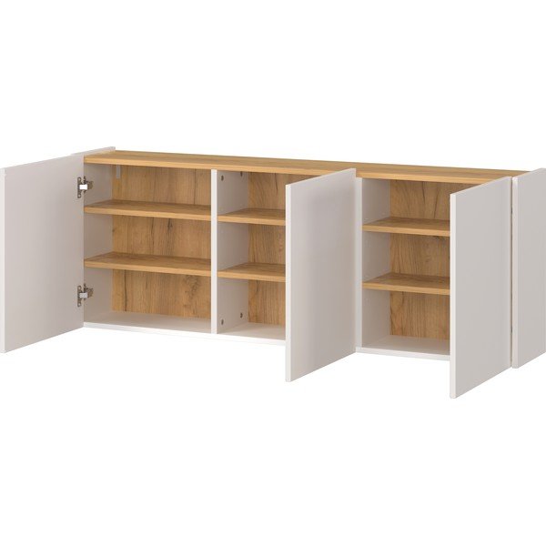 Dulap crem cu aspect de lemn de stejar suspendat 138x52x25 cm Libbiano – Germania-image-2