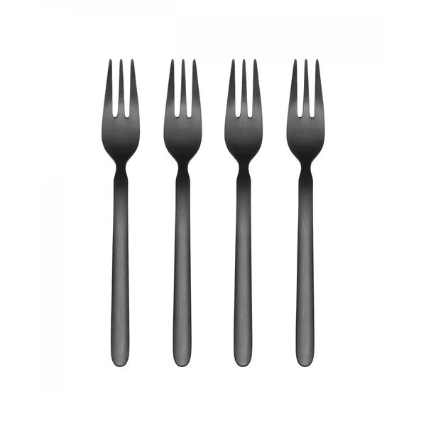 Furculițe pentru desert negre din oțel inoxidabil 4 buc. pentru 4 persoane Stella – Blomus