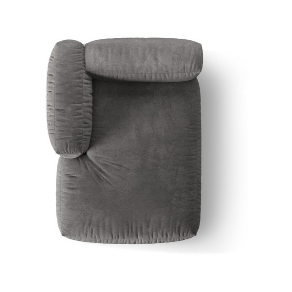 Modul pentru canapea modulară gri cu tapițerie din catifea (cu colț pe partea stângă) Martina – Micadoni -image-3