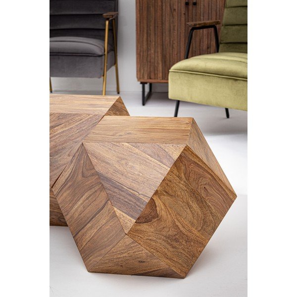 Măsuță de cafea în culoare naturală închisă din lemn de sheesham 42x42 cm Egypt – Bizzotto-image-1