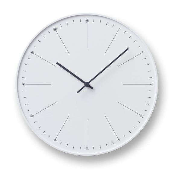 Ceas de perete Lemnos Clock Dandelion, ⌀ 29 cm, alb