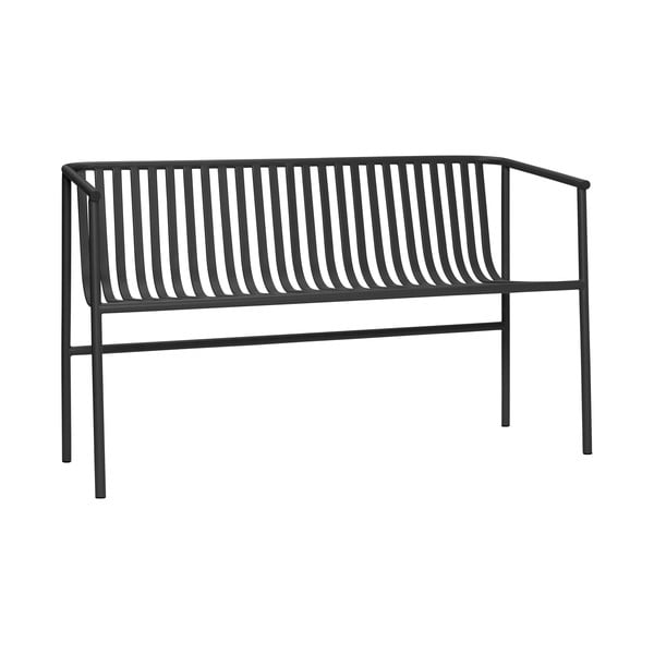 Bancă de grădină neagră din metal Villa – Hübsch