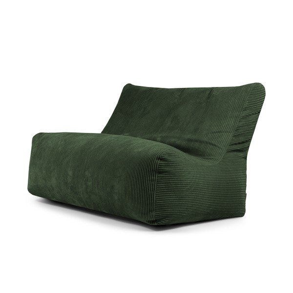 Fotoliu bean bag verde cu tapițerie din catifea reiată Sofa Seat Lounge – SLOWDOWN