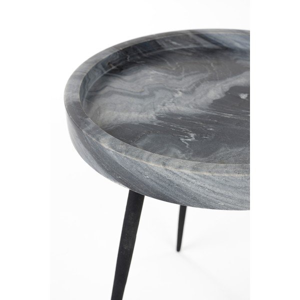 Măsuță auxiliară rotundă cu blat din marmură ø 33 cm Karrara – White Label-image-3