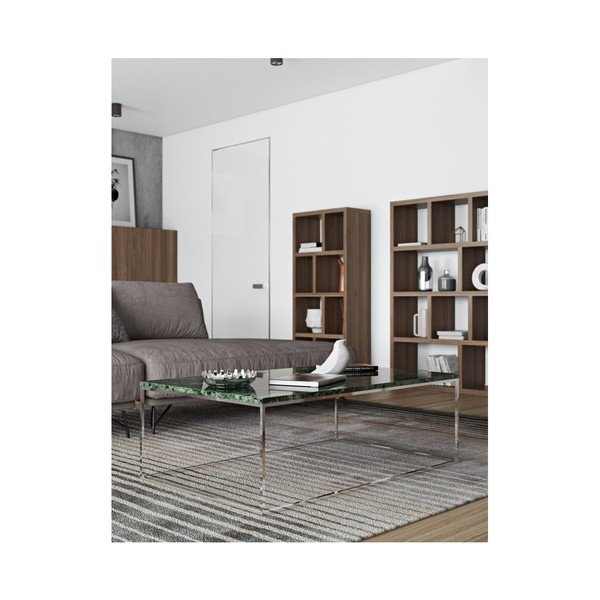 Măsuță de cafea cu blat din marmură TemaHome Prairie, 75 x 120 cm, verde - argintiu-image-3