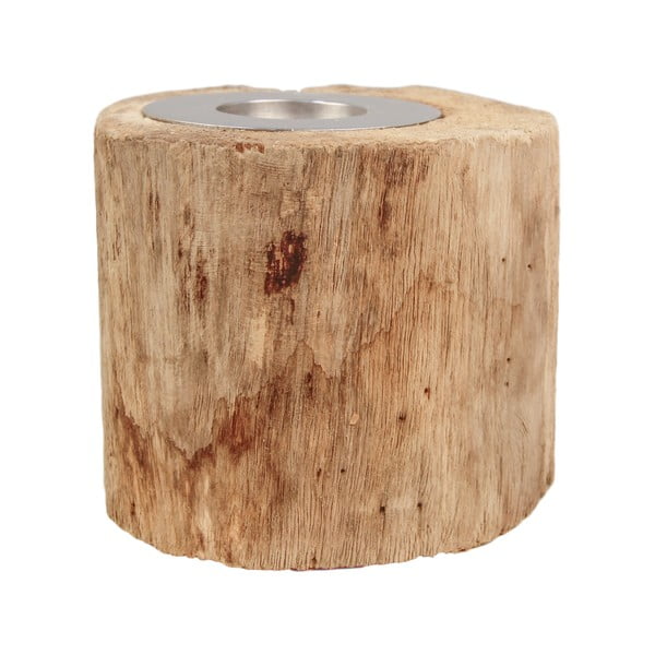 Suport lumânare din lemn de tec HSM Collection Antique, 10 cm-image-2