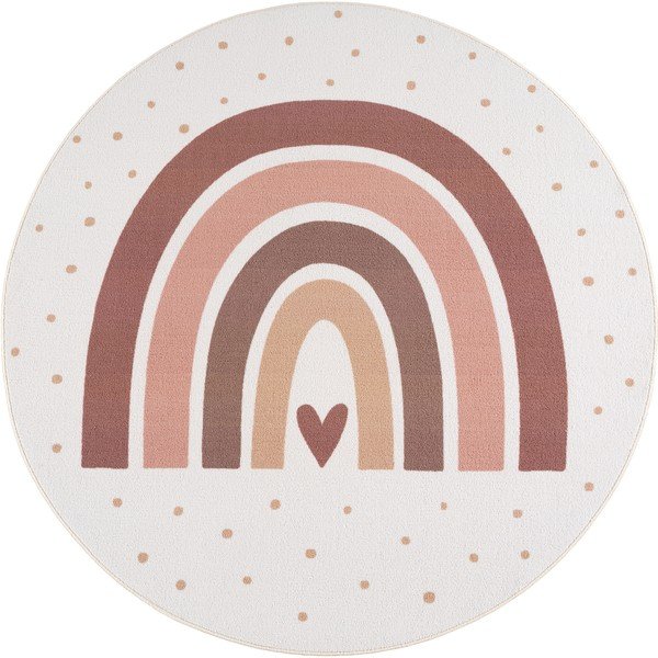 Covor pentru copii crem lavabil ø120 cm Coco 1132 – Ayyildiz Carpets