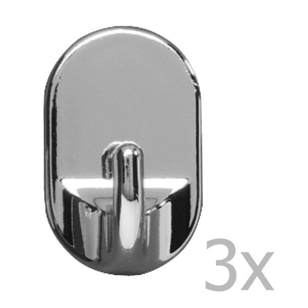 Set 3 cârlige de perete Wenko Medium Oval Hooks Chrome-image-1