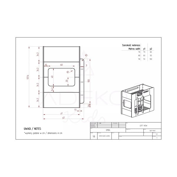 Pat supraetajat pentru copii 70x140 cm Simba - Adeko-image-4