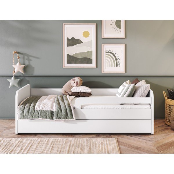 Pat pentru copii  alb cu saltea/cu somieră 80x160 cm Duuli – ELTAP-image-4