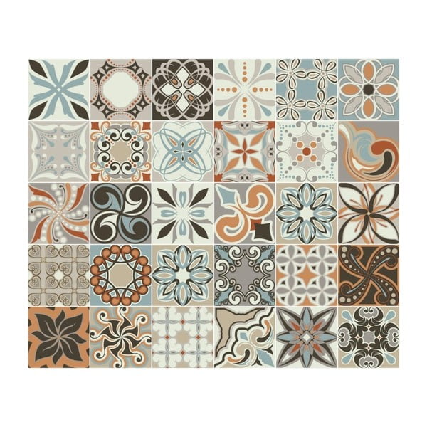 Set 30 autocolante de perete Ambiance Cement Tiles Bali, 15 x 15 cm-image-2
