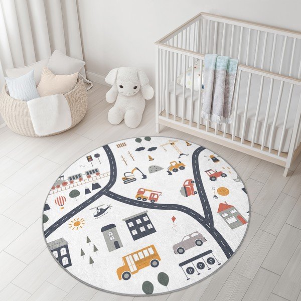 Covor de joacă pentru copii lavabil ø120 cm World Around Me – Mila Home-image-3