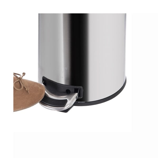 Coș de gunoi argintiu lucios cu pedală din oțel inoxidabil 3 l – Orion-image-2