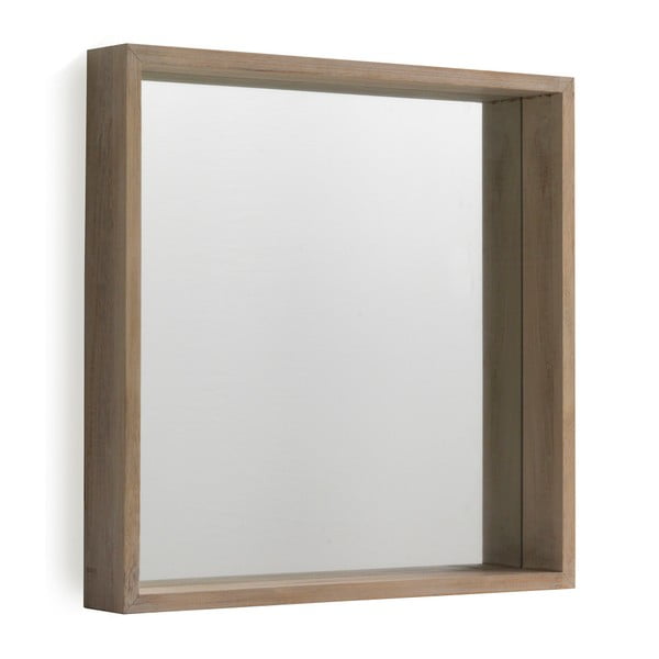 Oglindă cu ramă de perete din lemn paulownia Geese Pure, 60 x 60 cm