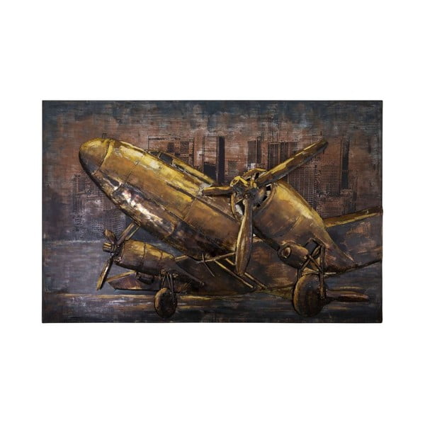 Tablou din metal Antic Line Avion vue Côté, 120 x 80 cm