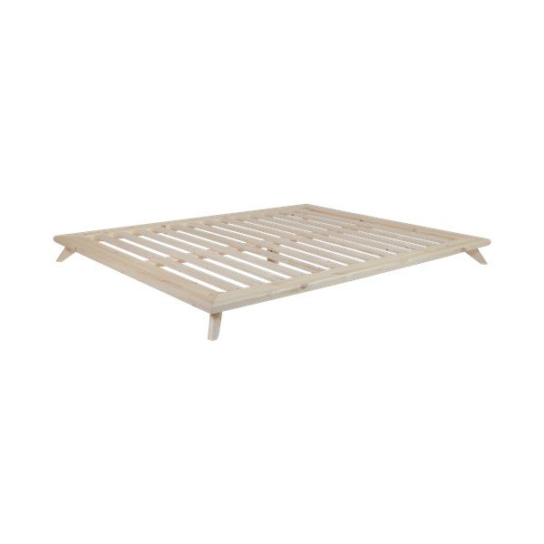 Pat dublu din lemn de pin cu saltea Karup Design Senza Double Latex Natural/Black, 180 x 200 cm-image-3