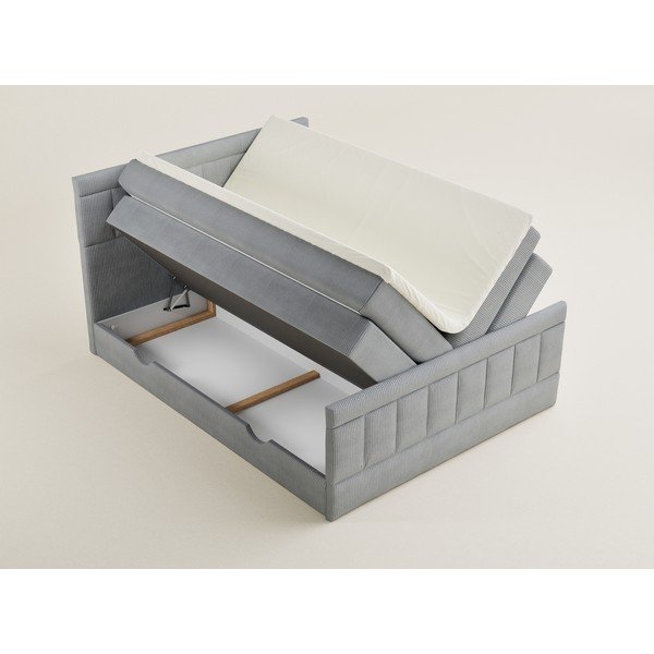 Pat boxspring gri cu spațiu de depozitare 160x200 cm Caya – Maison de Rêve-image-3