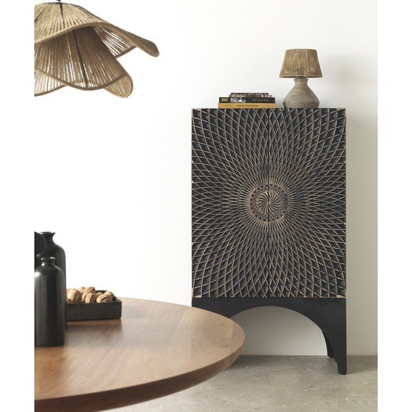Dulap negru din lemn de mango 80x140 cm Mango – Geese-image-1